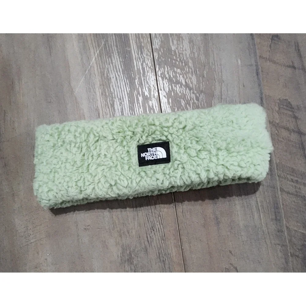 The North Face Suave Girls Sz M Misty Sage Green Fuzzy Headband Earband Warmer
